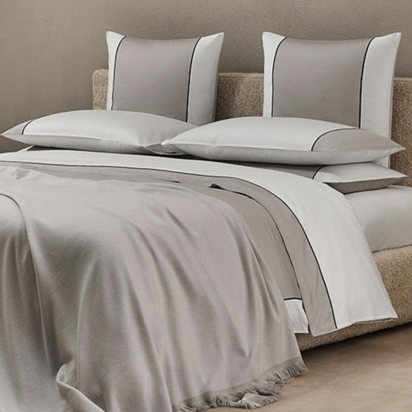 Frette Luxury 2025 New Luxury King Duvet Set& 2 Euro Shams Perl Grey Reversible - Picture 12 of 15